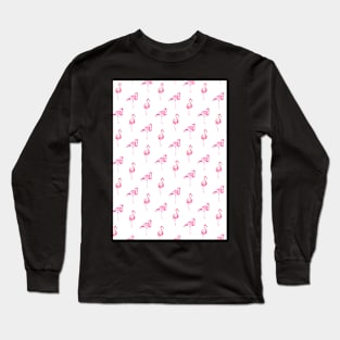 Flamingo, Flamingos pattern, Print, Tropical, Bird, Pattern, Funny art, Modern art, Wall art, Print, Minimalistic, Modern Long Sleeve T-Shirt